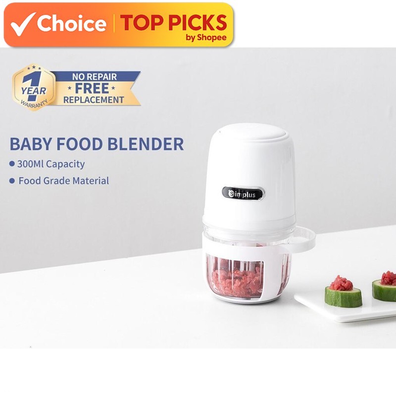 Simplus Baby Food Processor 0.3L | 304 Stainless Steel | 200W Powerful ...