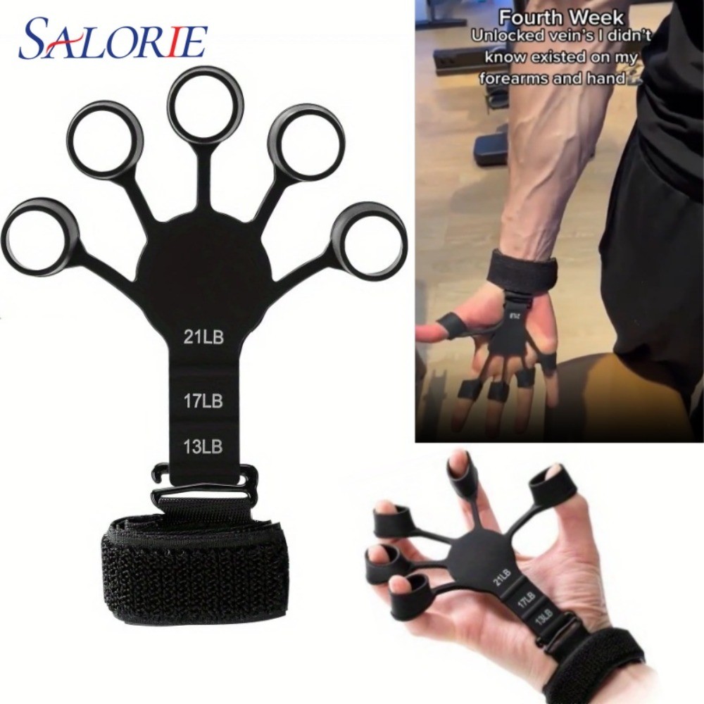 Salorie Finger Strength Trainer 5 Finger Grip Resistance Band ...