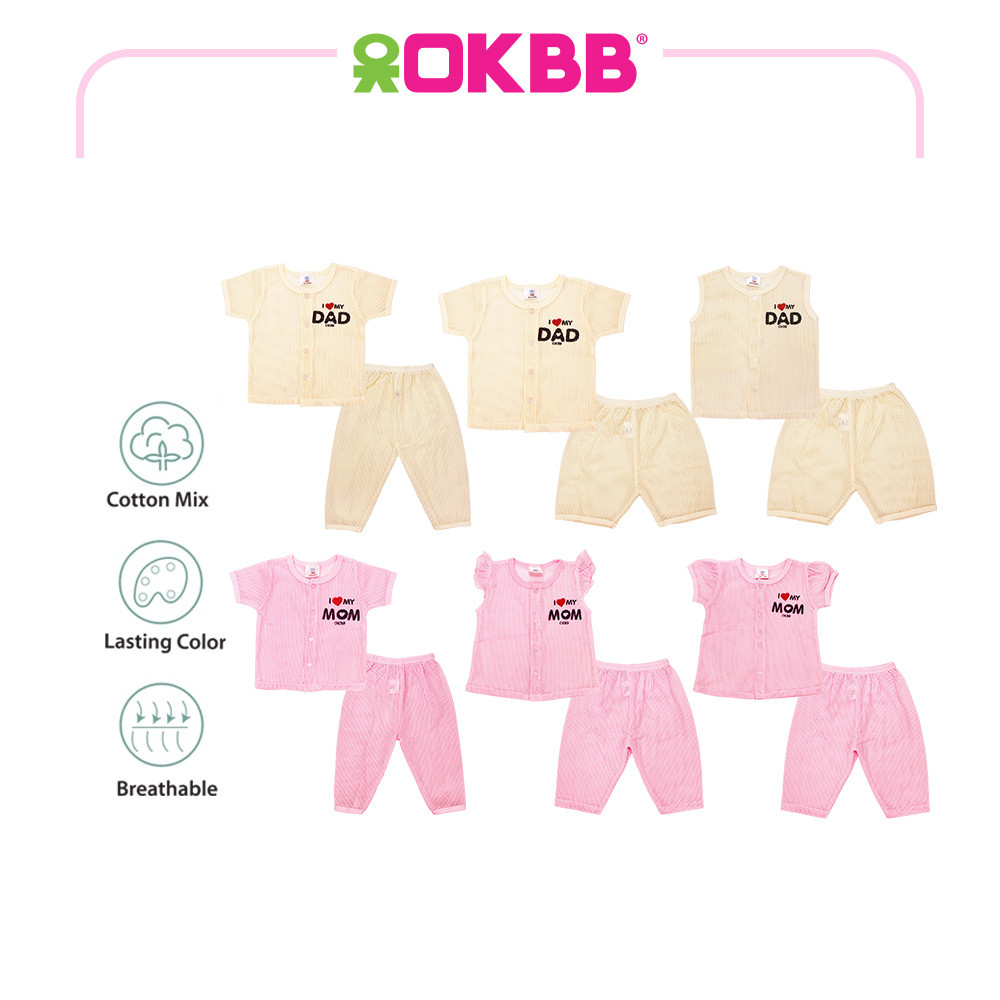OKBB Baby Unisex Eyelet Clothing Suit Baby Casual Wear/Baju Bayi Lengan ...