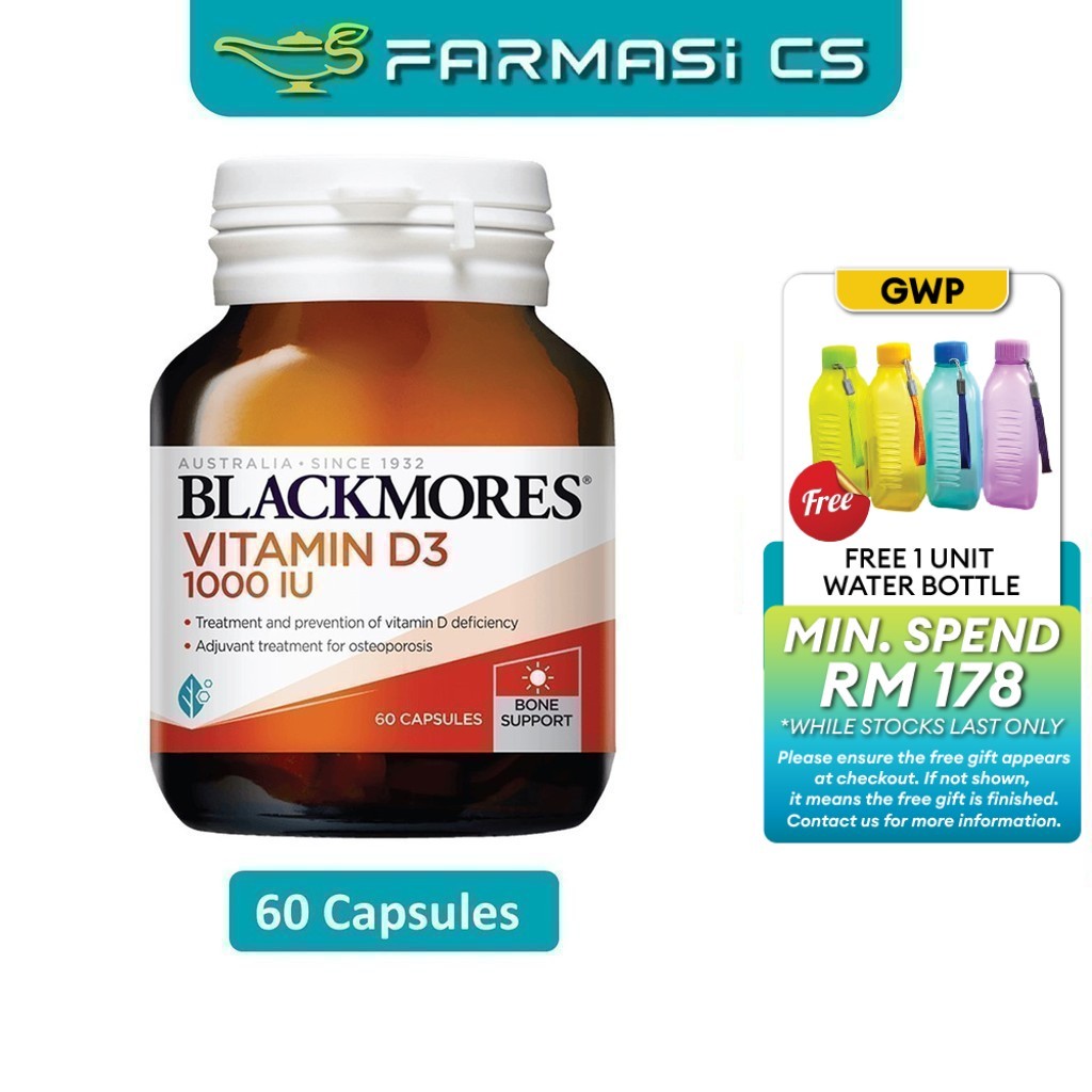BLACKMORES Vitamin D3 1000iu 60 capsules EXP:07/2028 [ Vit D Farmasi CS ...