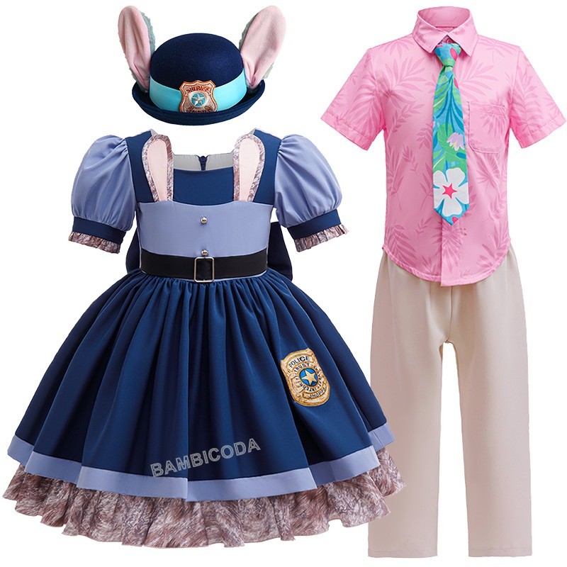 Movie Zootopia 2 Judy Dress Cosplay Costume Nick Judy Uniform Set For ...