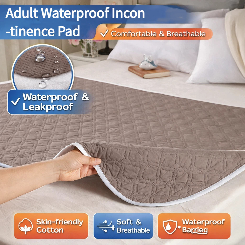 Waterproof Bed Sheet Mattress Protector Incontinence Washable Urine Mat ...