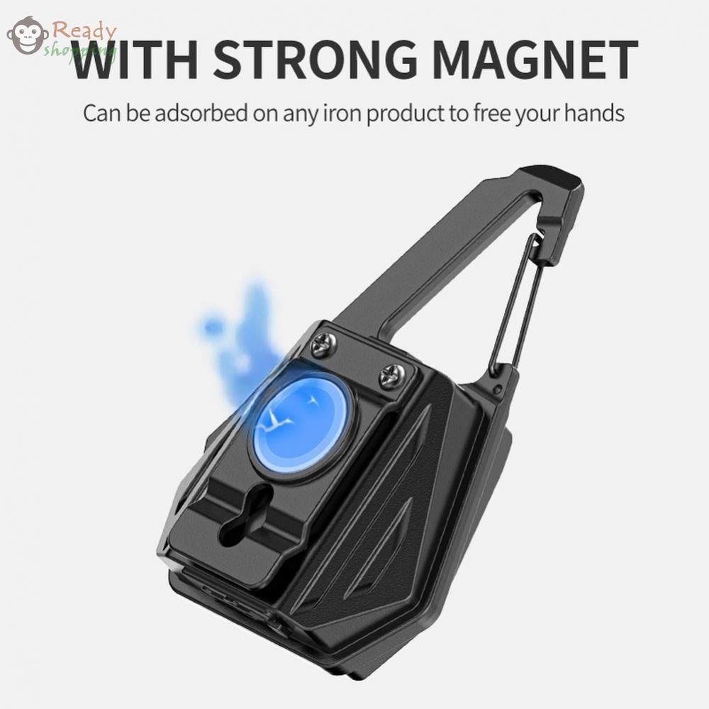 Rechargeable Mini Keychain Work Light with COB LED 4 Modes Magnetic ...