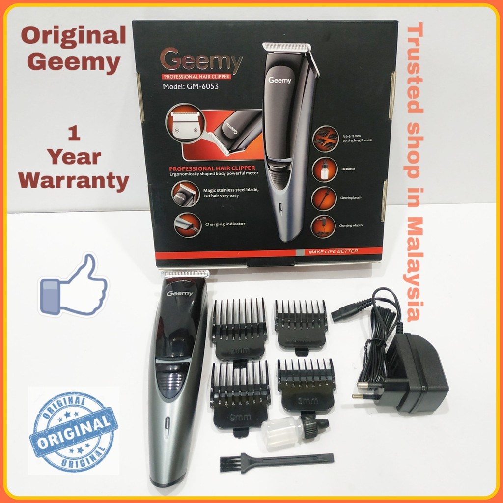 Geemy Original Gm6053 Rechargeable Professional Hair Clipper Cutter ...