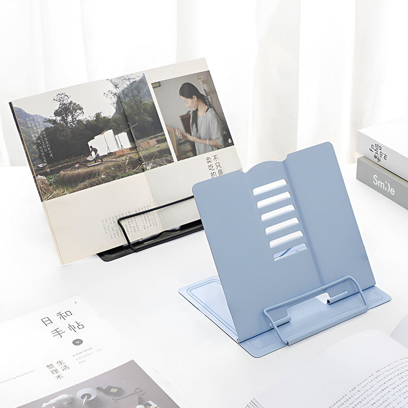 Metal Book Holder Stand Adjustable Reading Tablets Documents Support ...
