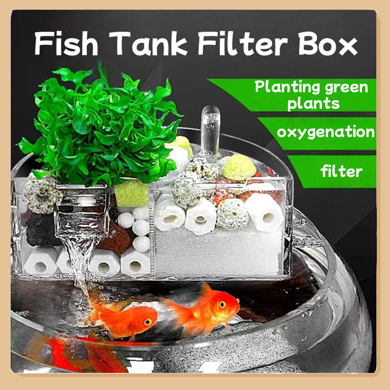 Fish Tank Filter Box Desktop Aquarium Filter Box Round Fish Tank Top ...