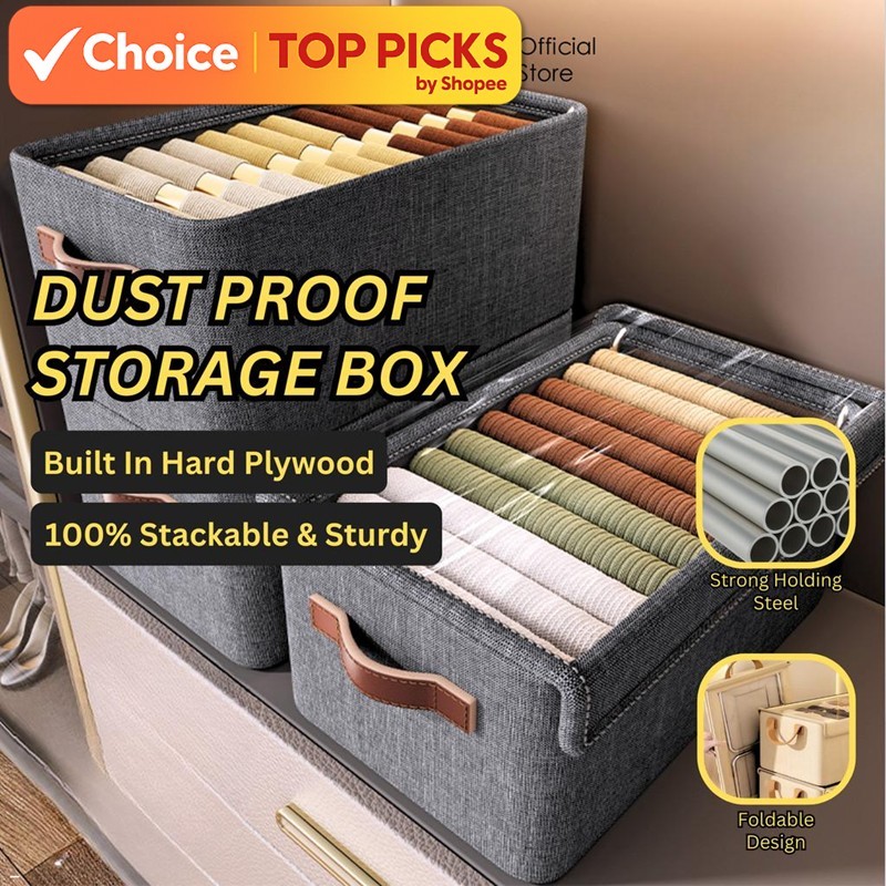 Transparent Storage Box PVC Foldable Wardrobe Organizer Basket Drawer ...