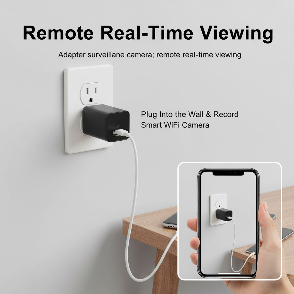 Plug-in Camera 1080P FHD WiFi Camera Wall Plug Indoor Security ...
