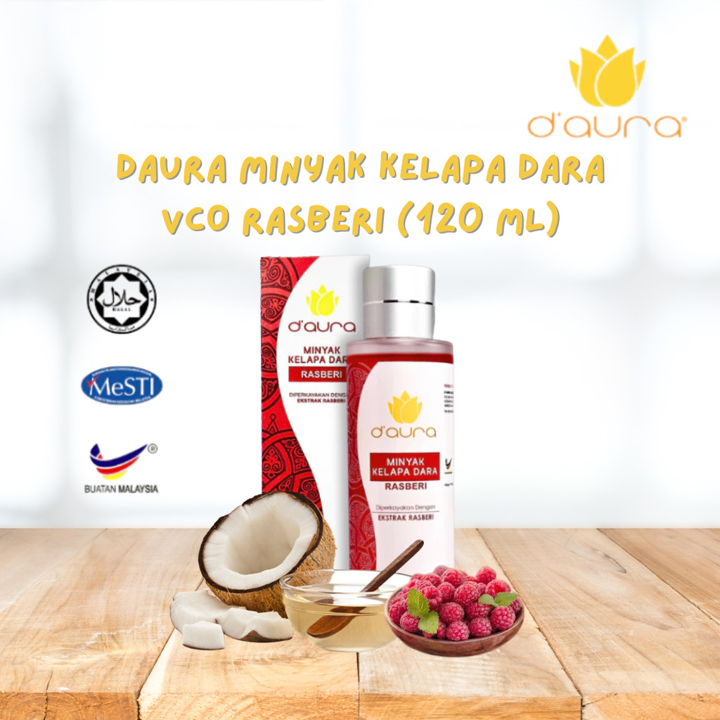 D'Aura Daura VCO Minyak Kelapa Dara Dengan Ekstrak Rasberi Raspberry ...
