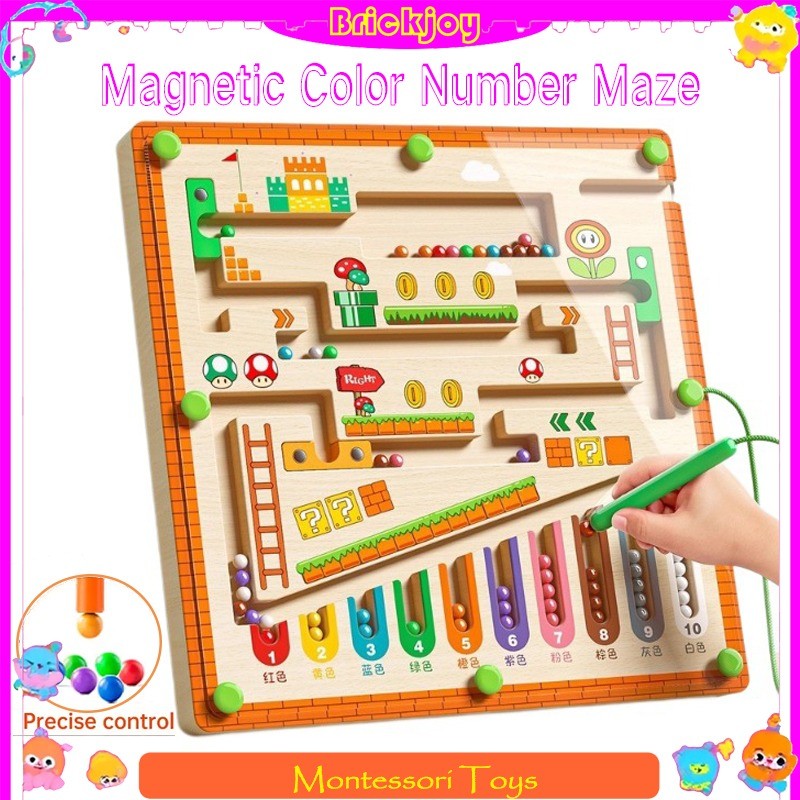 Magnetic Color Number Maze Toddlers Wooden Learning Resources ...