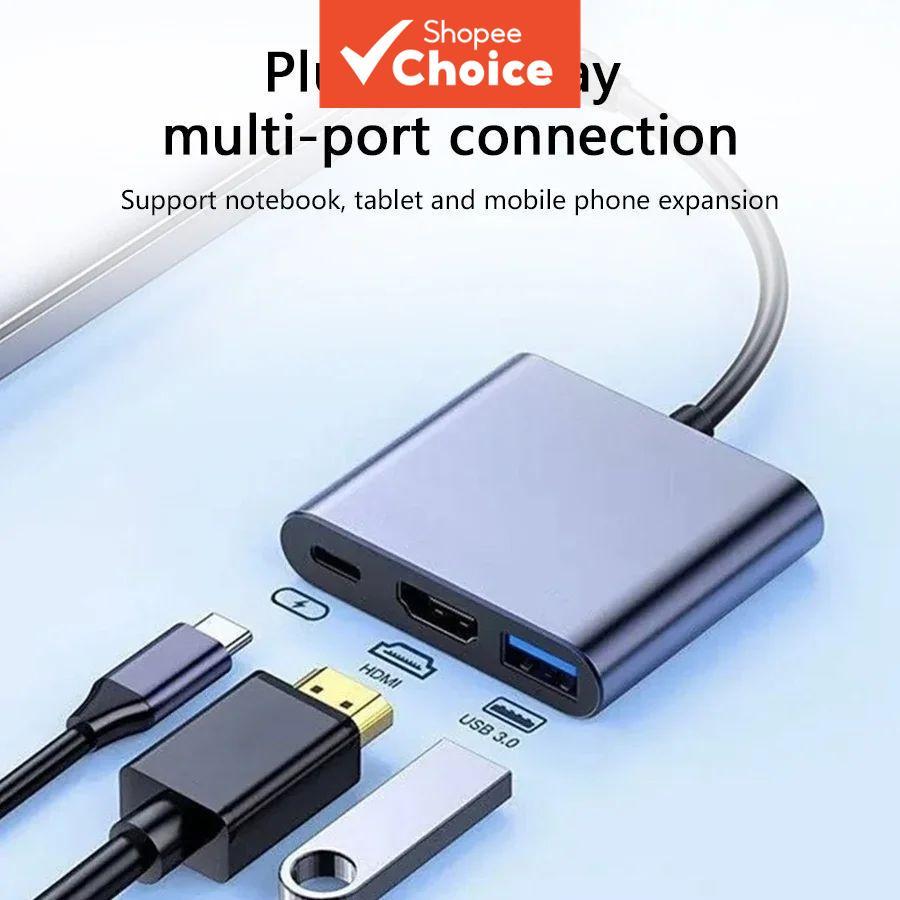 3-in-1 USB-C to HDMI Adapter with 4K Support and USB PD Charging for ...
