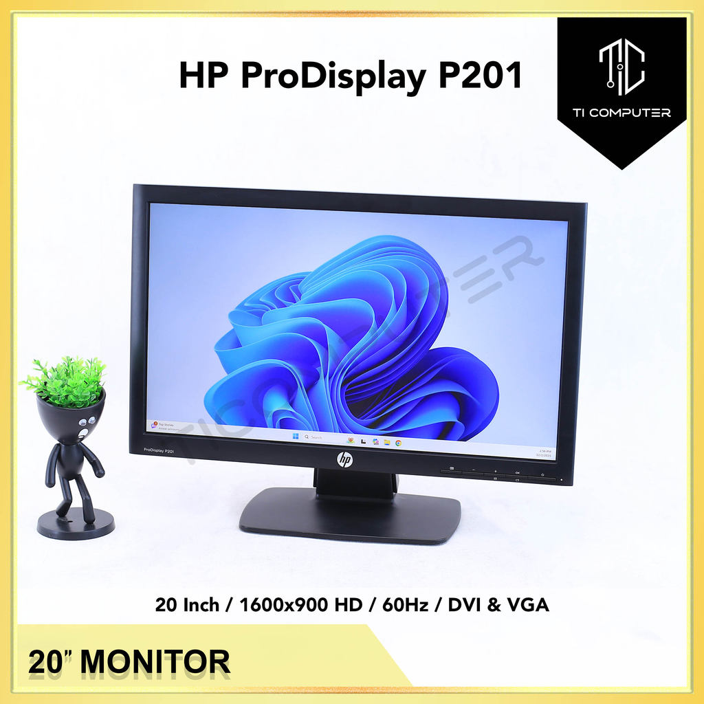 HP ProDisplay P201 20 inch Widescreen LED Backlit VGA DVI Refurbished ...