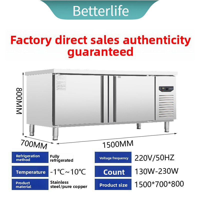 Commercial Freezer Refrigerated Workbench Stainless Steel Freezer ...