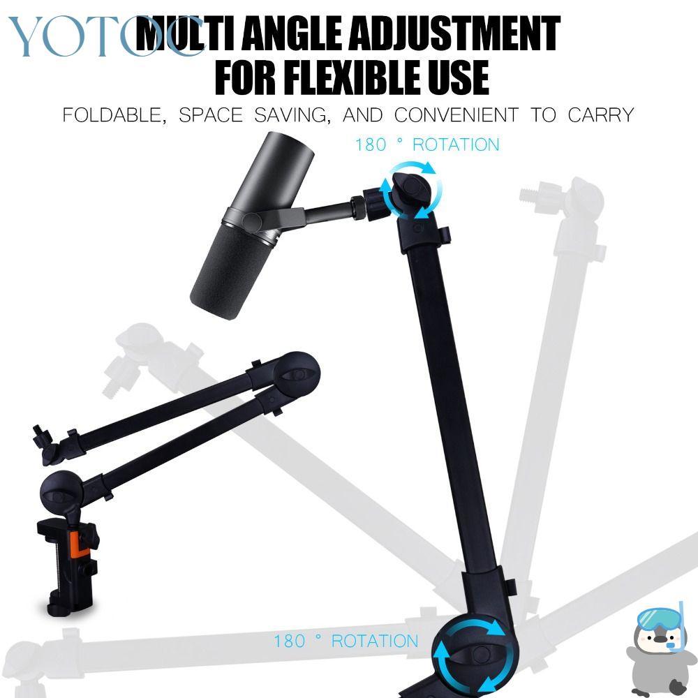 YOTOC Mic Stand, Universal Adjustable Arm Microphone Boom Arm ...