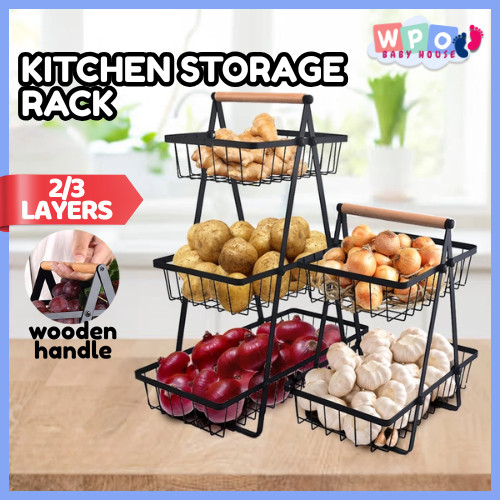 3 Tier Onion Rack Fruit Basket Vegetable Storage Kitchen Rack Home ...
