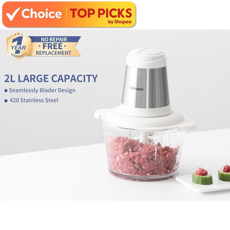 Simplus Food Processor 2L | 300W Powerful Motor | Meat Grinder Blender ...