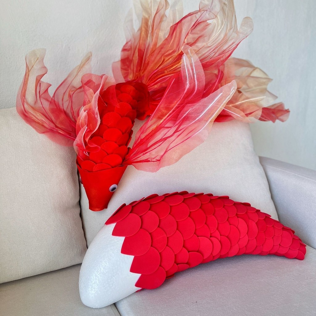 Handmade diy Koi Fish Model Moon Model Large Size Foam Giant Flower ...