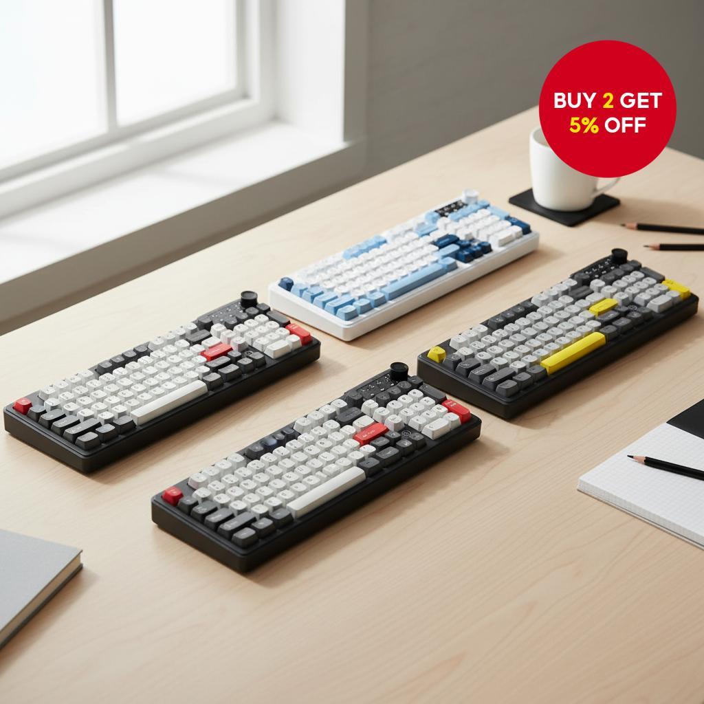 AJAZZ AF98 Wireless Mechanical Feel Keyboard, Gateron Switches ...