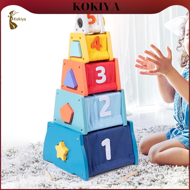 [kokiya] Stacking and Nesting Boxes Wooden Fine Motor Skills Preschool ...