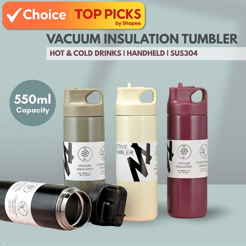 550ml Vacuum Insulated Tumbler with Straw – SUS304 Stainless Steel ...