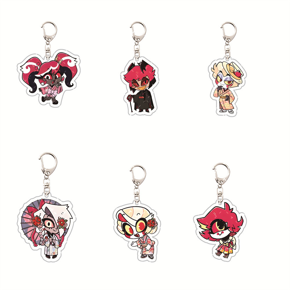 Hazbin Hotel Acrylic Keychain 5cm - Alastor/Lucifer Cute Bag Charm Key ...