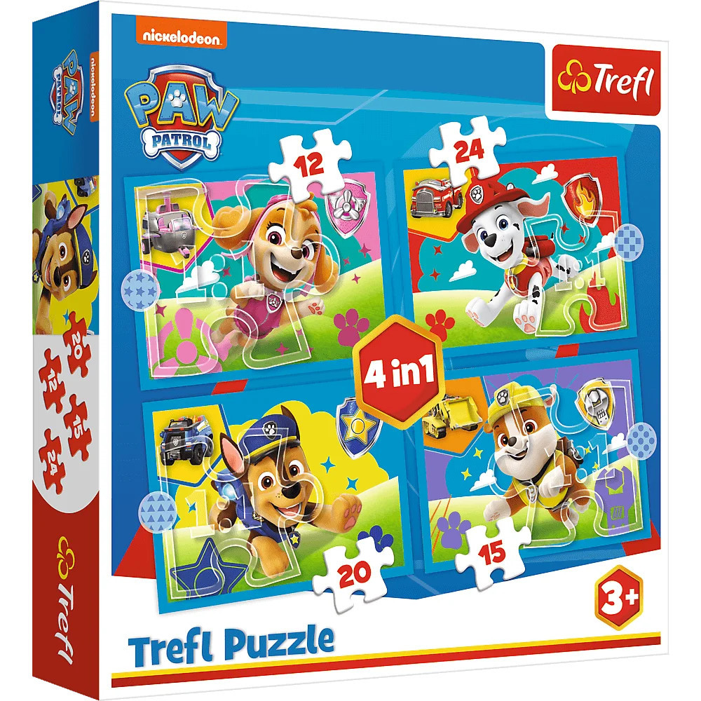 Trefl Puzzle Paw Patrol 4 in 1 Running Puppies | Shopee Malaysia