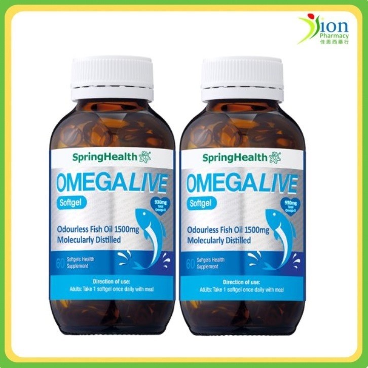 SPRINGHEALTH OMEGALIVE ODOURLESS FISH OIL 1500MG SOFTGEL 60S | Shopee ...