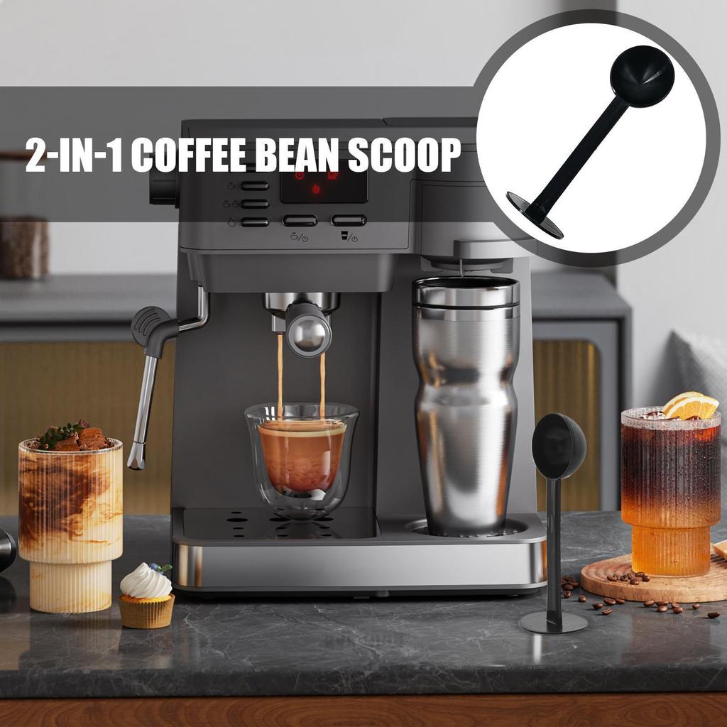 Coffee Scoop Tamper 2 in 1 Stainless Steel Coffee Measuring Spoon and ...