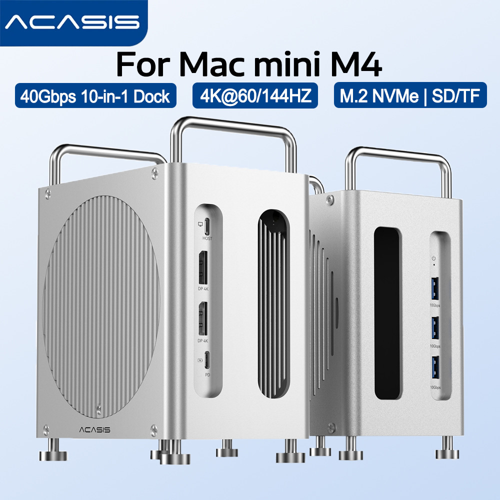 ACASIS Mac Mini M4 Dock & Stand 40Gpbs M.2 NVMe SSD Enclosure 10-IN-1 ...