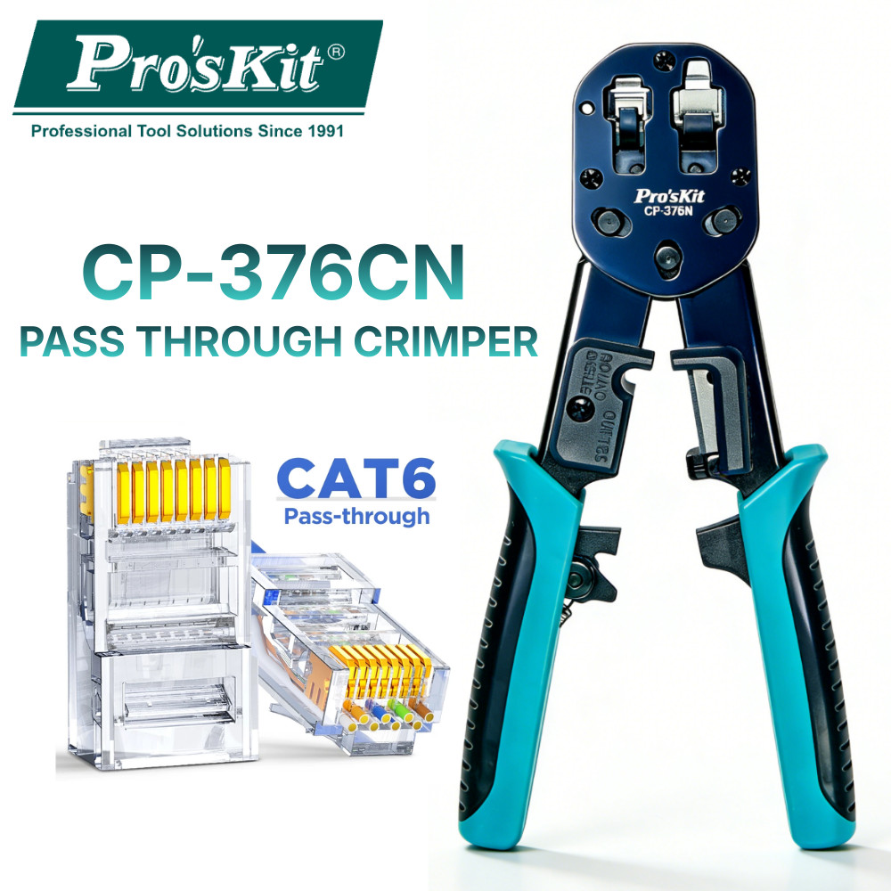 Pro'sKit CP-376N RJ45 Crimper Pass Through RJ45 Crimping Tool For CAT6 ...