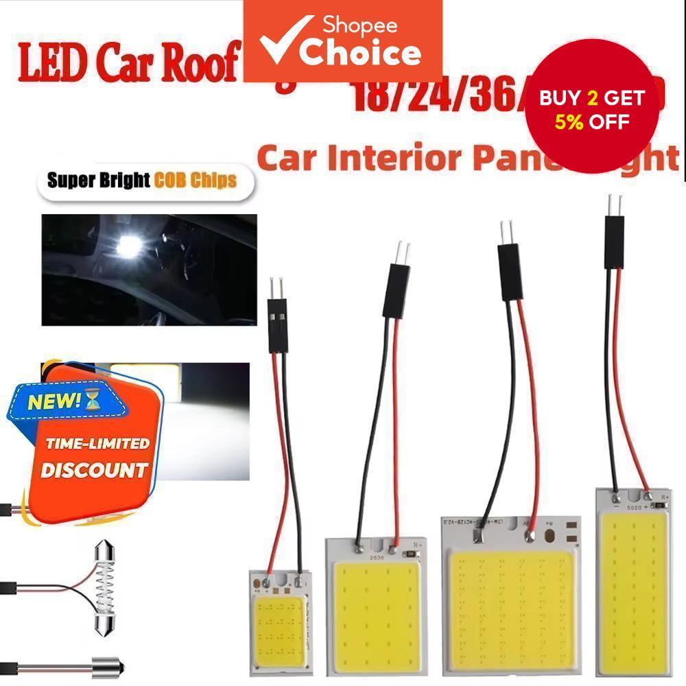 C5W Car LED Light Panel - 18/24/36/48 SMD T10 BA9s 12V COB Dome Reading ...