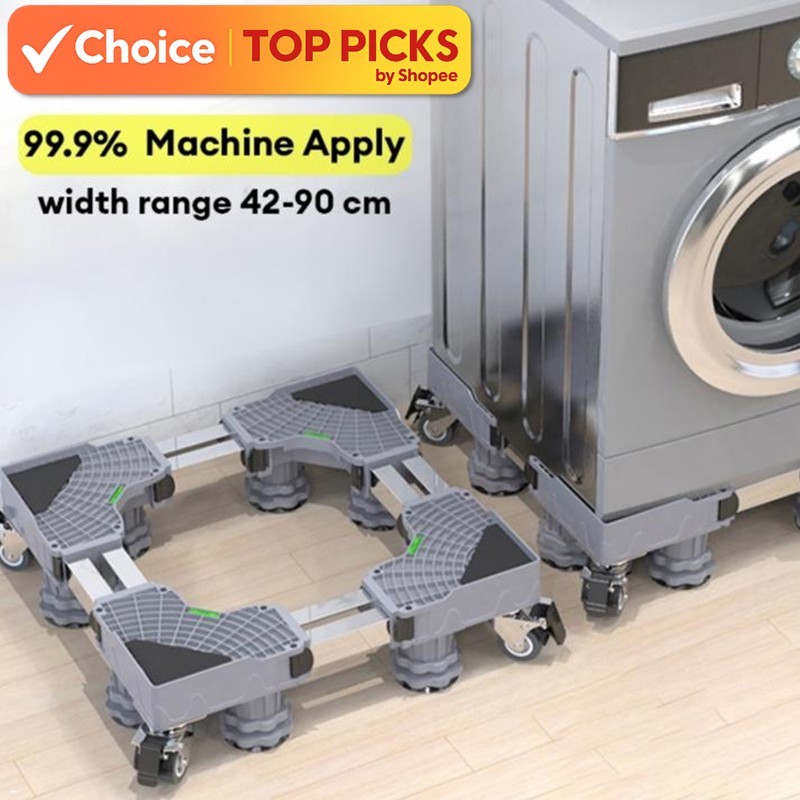Adjustable Stainless Steel Washing Machine Stand & Dryer Roller Base ...