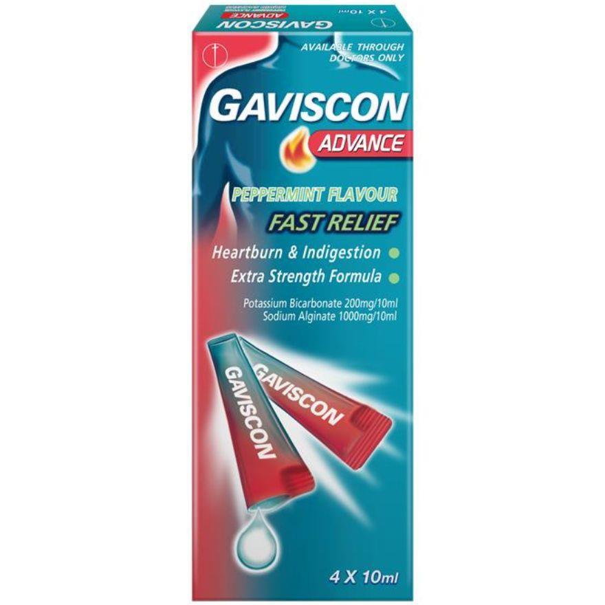 GAVISCON Heartburn & Indigestion Relief Advance Sachet 4 x 10ml ...