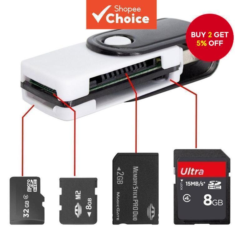 Mini USB Memory SD Card Reader USB2.0 to Micro TF MS Adapter for ...