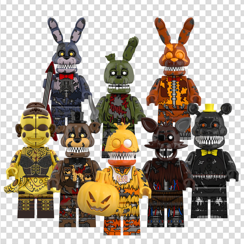 FNAF Freddy Chica Phantom Foxy Ballora Springtrap Bonnie Building Block ...