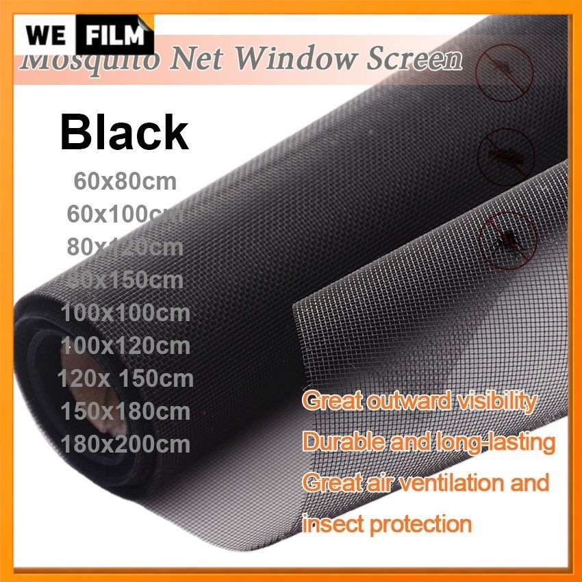Fiberglass Mosquito Net High Durability Insect Screen for Windows,Black ...