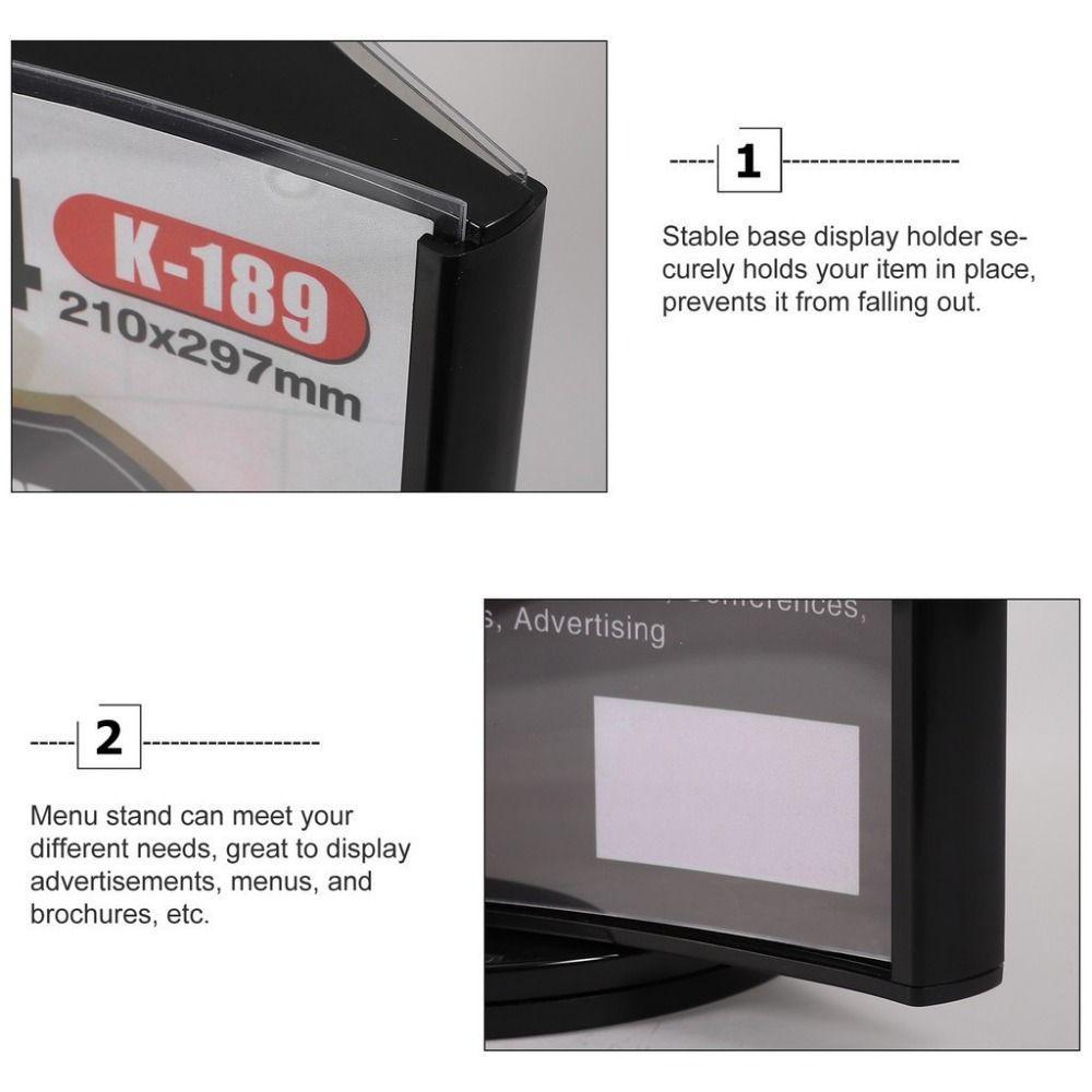 ROTUR Menu Display Stand, Three-Sided Smooth Rotate Acrylic Revolving ...