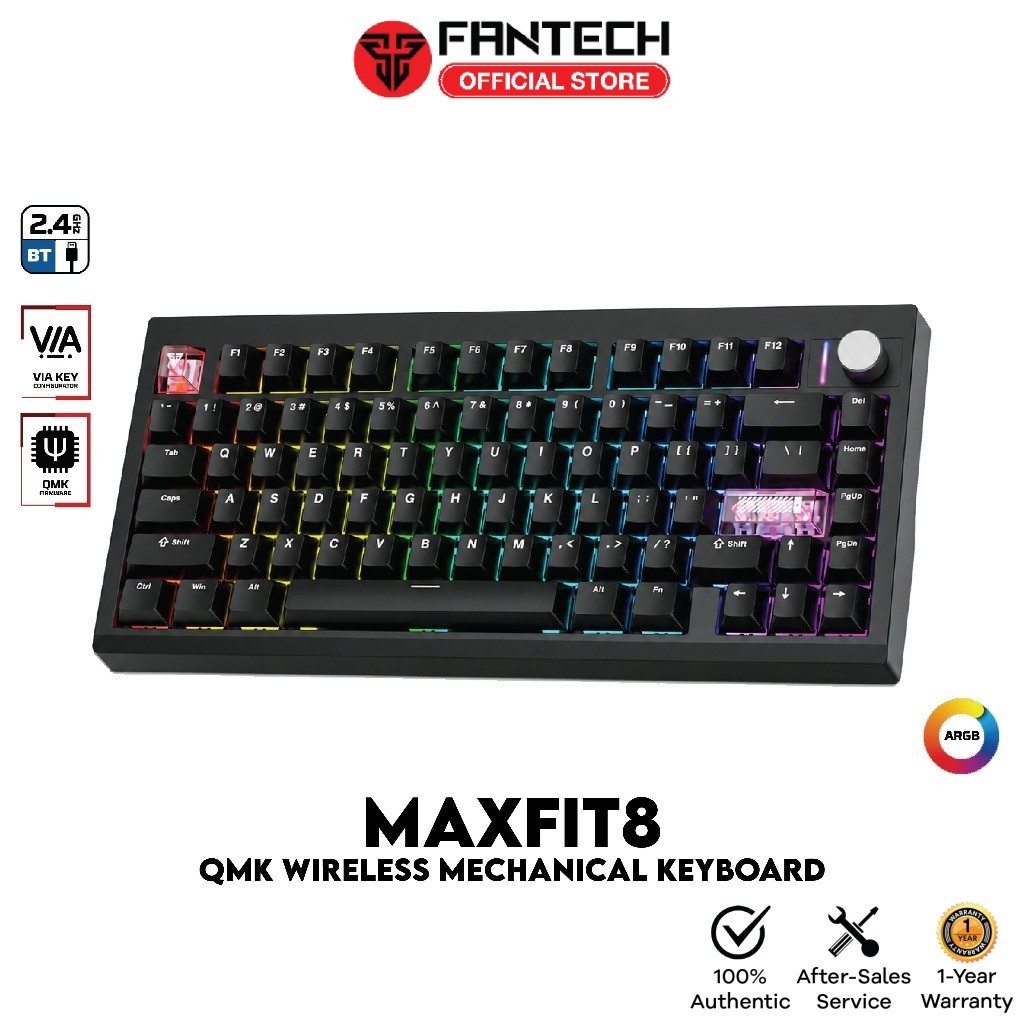Fantech Maxfit8 MK921 Wireless Mechanical Keyboard | 75% 80 Key | ARGB ...