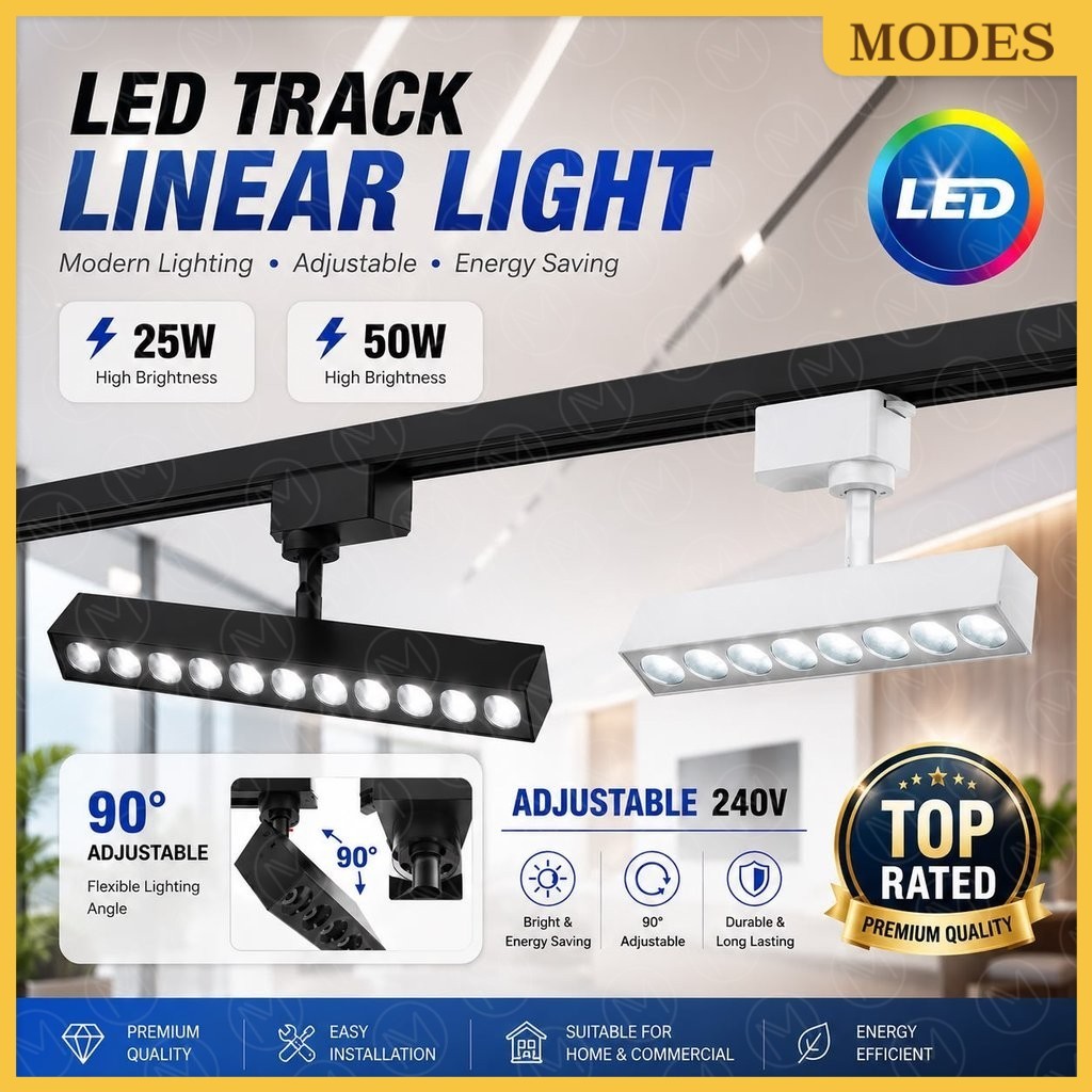 LED TRACK LINEAR LIGHT 240V 25W/50W BK WH COB LED LINEAR TRACK LAMP ...