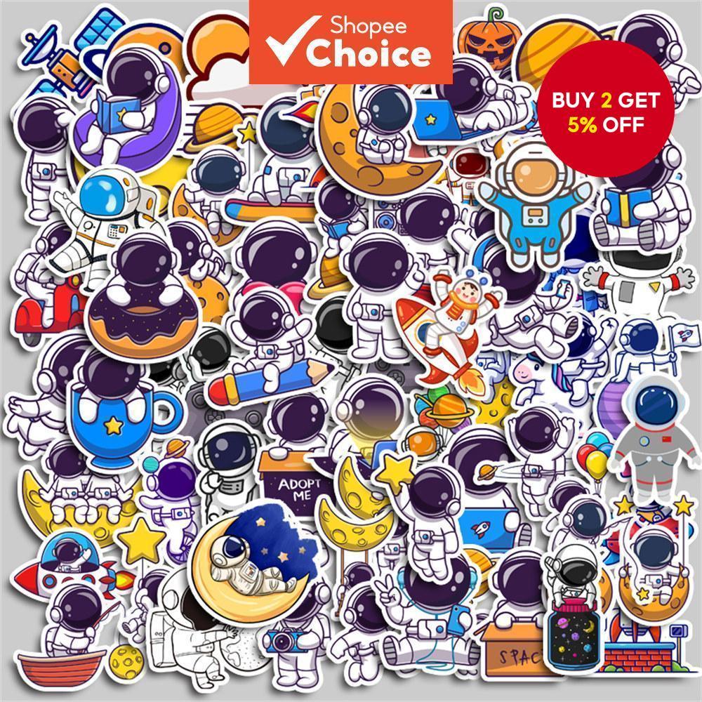 Cute Astronaut B Version Stickers 83pcs Diy Computer Washi Scrapbooking ...