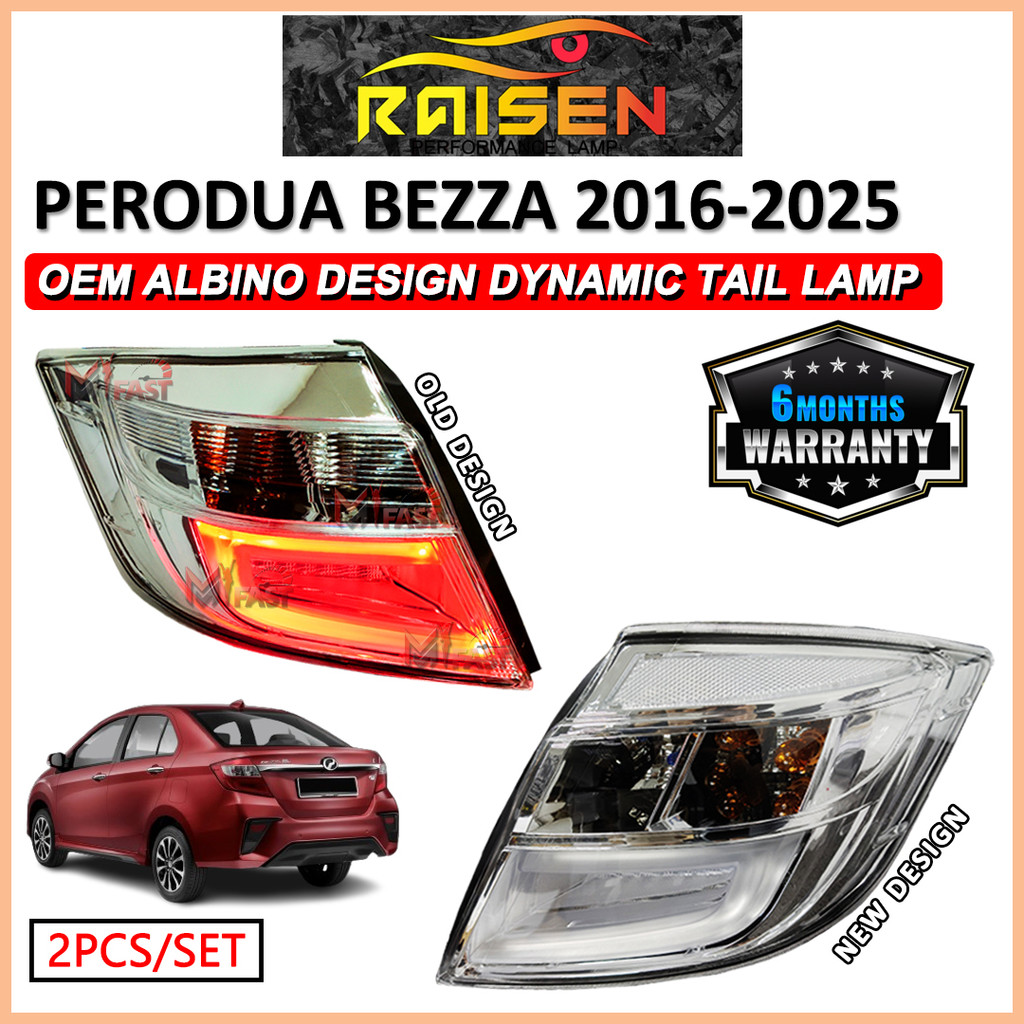 Perodua Bezza 2016 - 2025 Albino White Design Dynamic Tail Lamp Tail ...