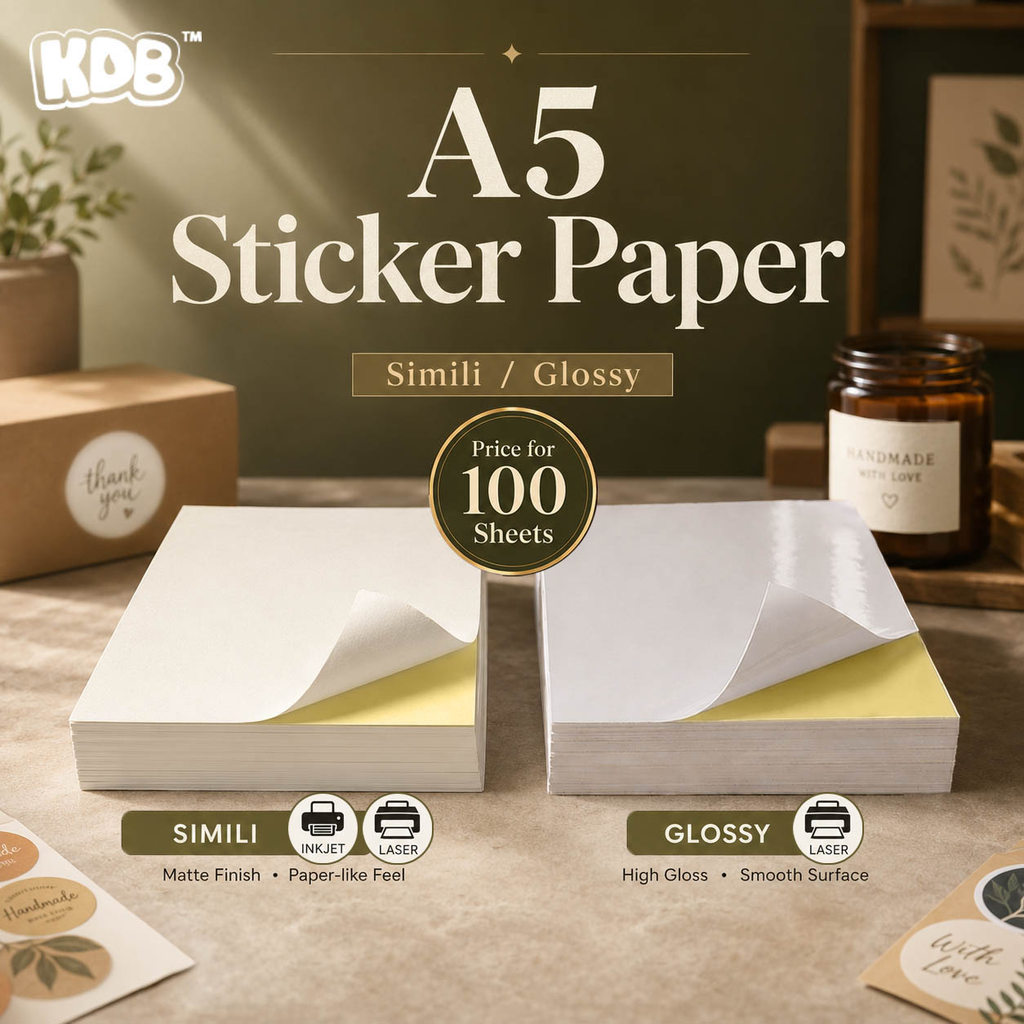 [ A5 STICKER 100'S ] A5 PRINTABLE SIMILI STICKER/ GLOSSY STICKER ...