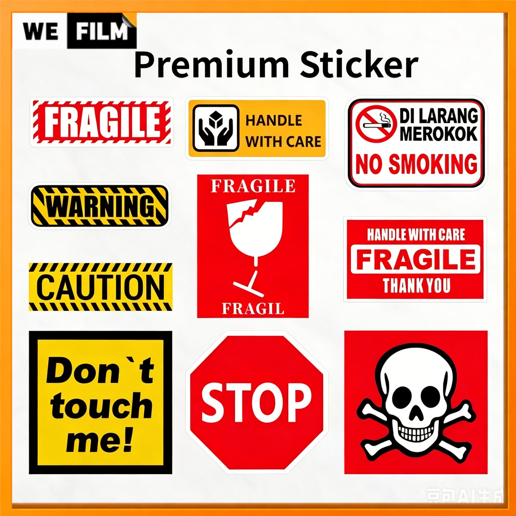 Safety Sign Warning Sign Sticker Suitcase Travel Case Computer Carton ...