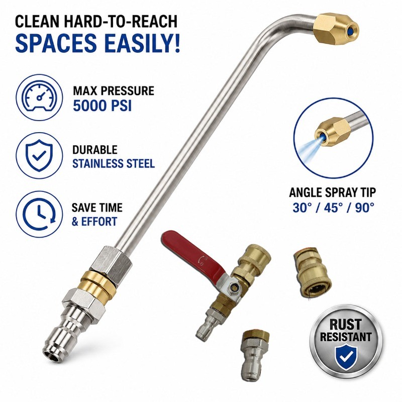 High Pressure Washer Extension Wand Curved Rod Replacement Efficient ...