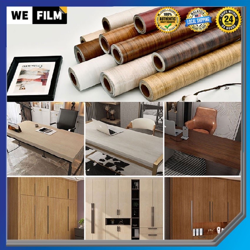 Waterproof Wallpaper PVC Wood Grain Stickers for Wardrobe Table ...