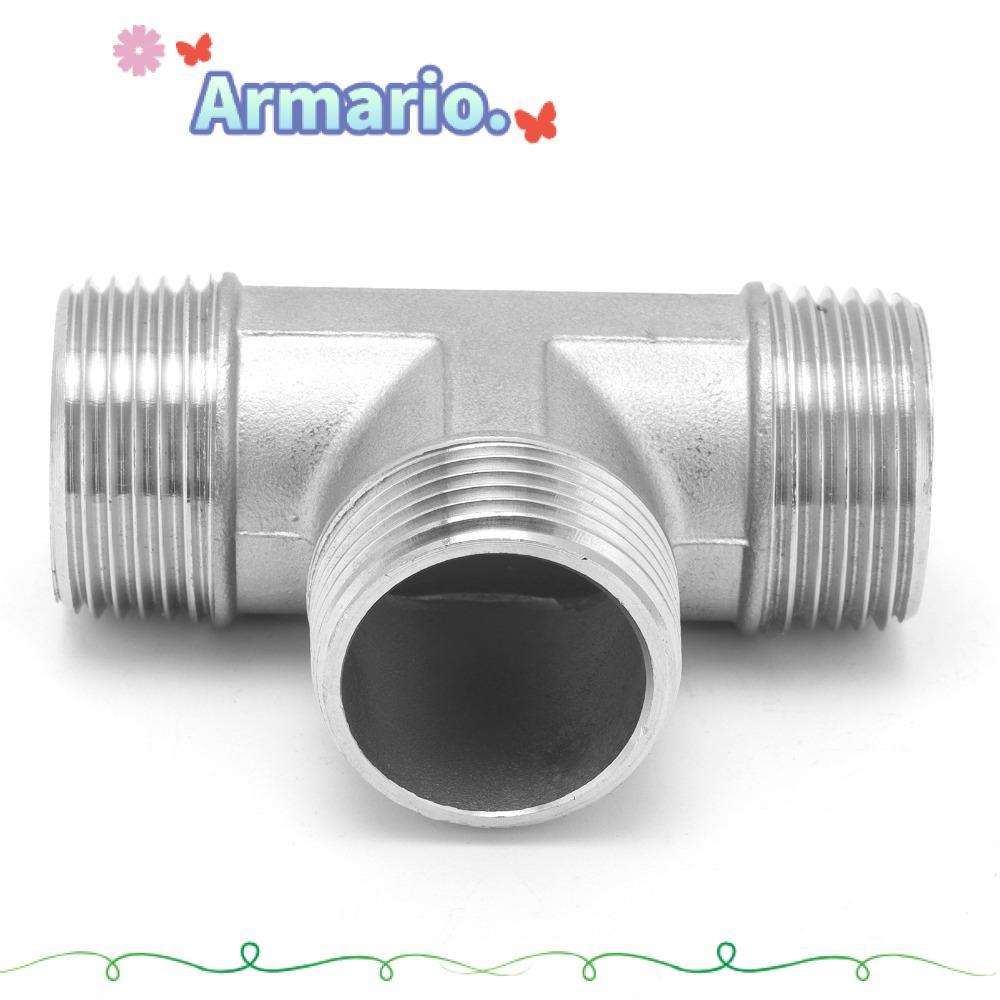 ARMARIO Tee Connector, Silver 3 Way Pipe Connector, Durable G1in Male ...