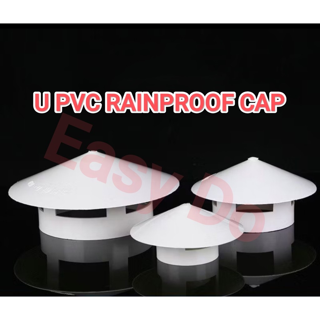 (4 & 6) INCH U Pvc Rainproof Cap Breathable Pipe Cap Ventilation Vent ...
