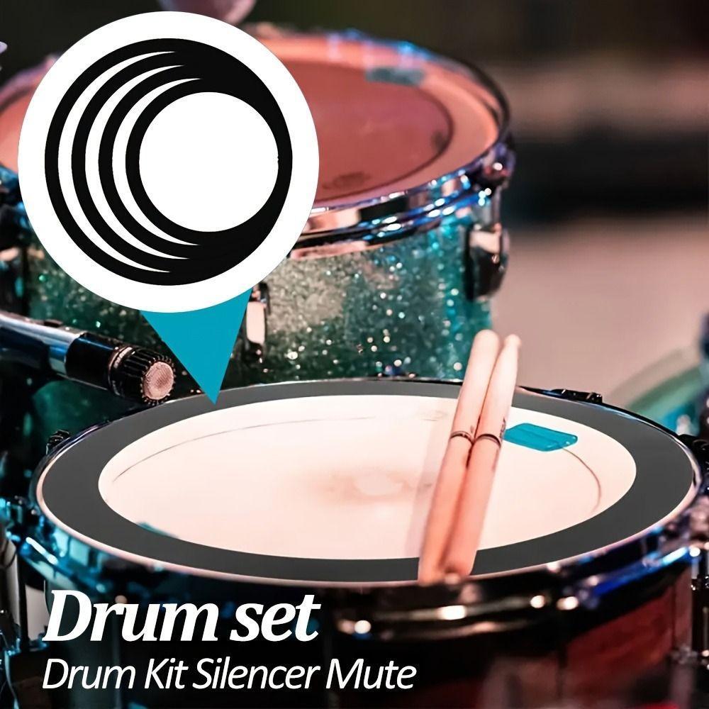 CYBERSYNC Drum Mute Rings, Round Shape 10/12/14/16 inch Drum Practice ...