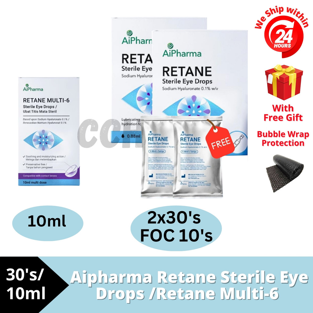 AiPharma Retane Multi-6 (10ml) / Retane Sterile Eye Drops (30's ...