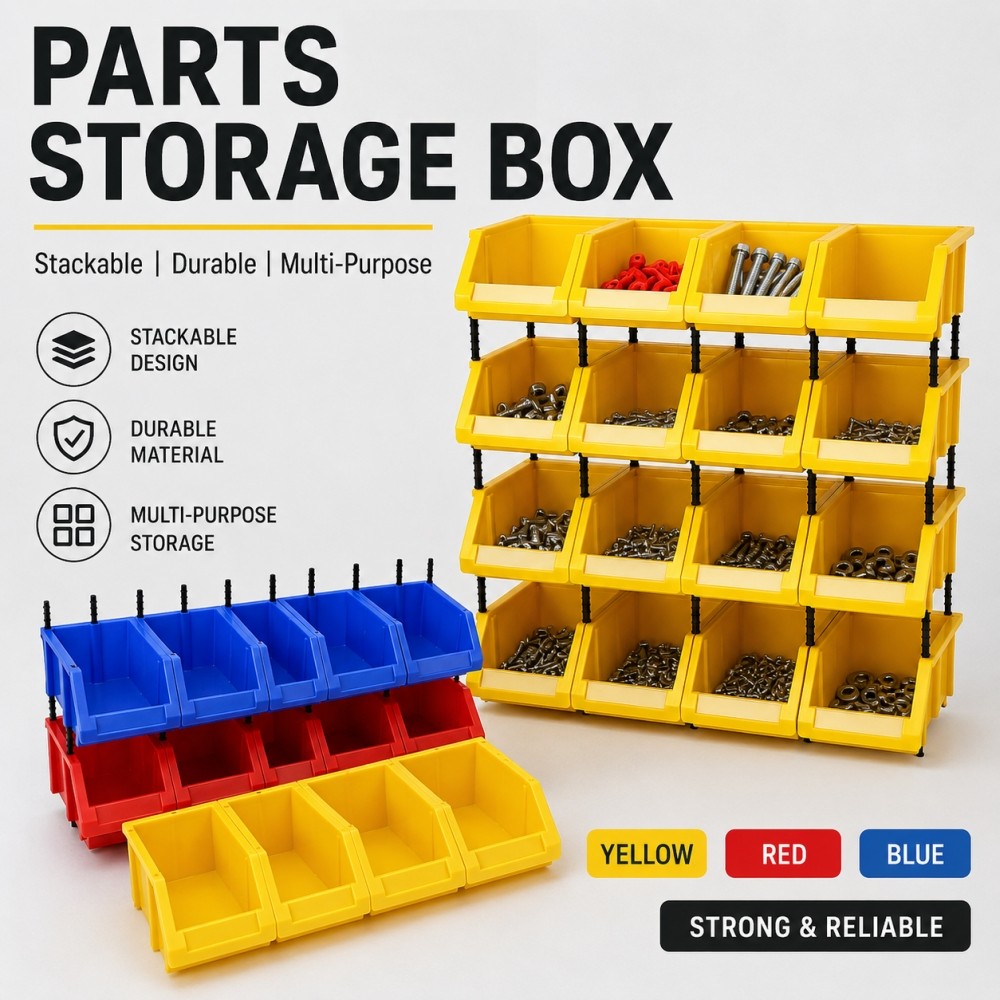 Heavy Duty Parts Storage Box Plastic Storage Bin Stackable Hardware ...